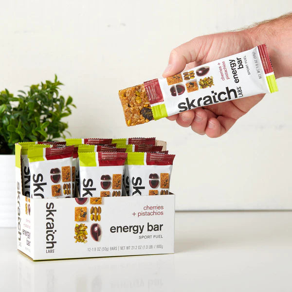 SKRATCH Energy Bar Sport Fuel 50gr Bar Cherries & Pistachios single