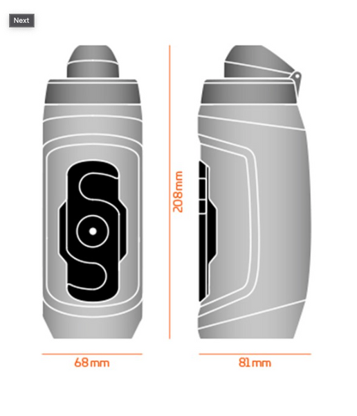 FIDLOCK Drink Bottle Twist Single Bottle Transparent Black 590ml Bott Sticky Bottle