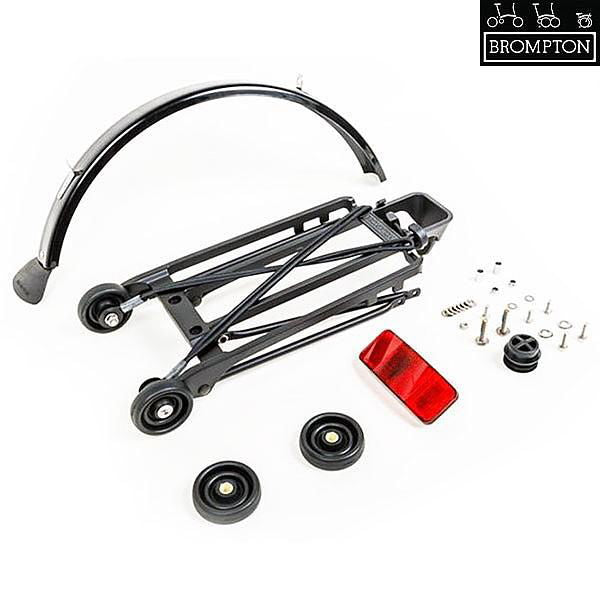 BROMPTON Rack set complete incl 4 rollers + mudguard - 6mm holes - Black - Sticky Bottle