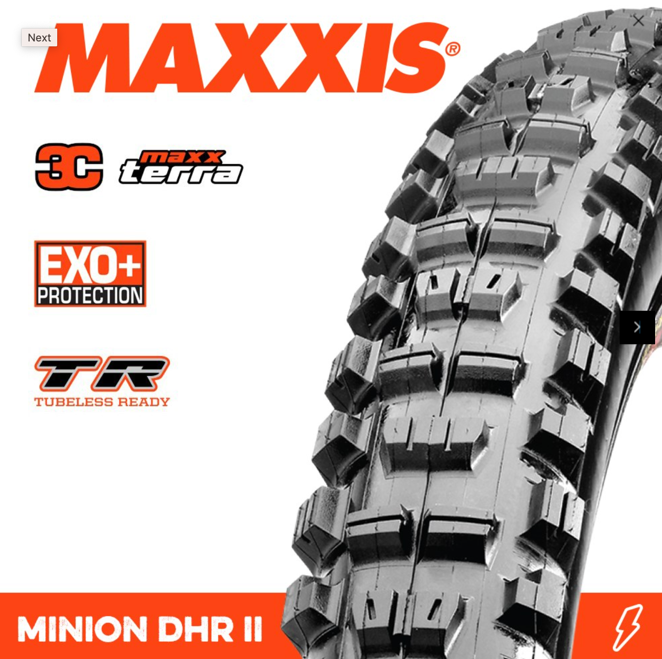 MAXXIS Minion DHR II 29 X 2.40 WT 3C TERRA EXO+ TR FOLD 120TPI - Sticky Bottle
