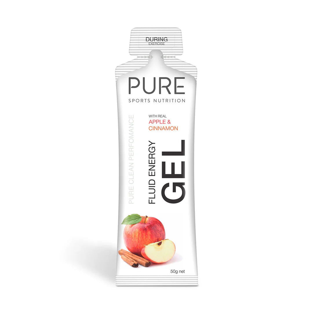 PURE Fluid Energy Gel 50g Apple Cinnamon single - Sticky Bottle