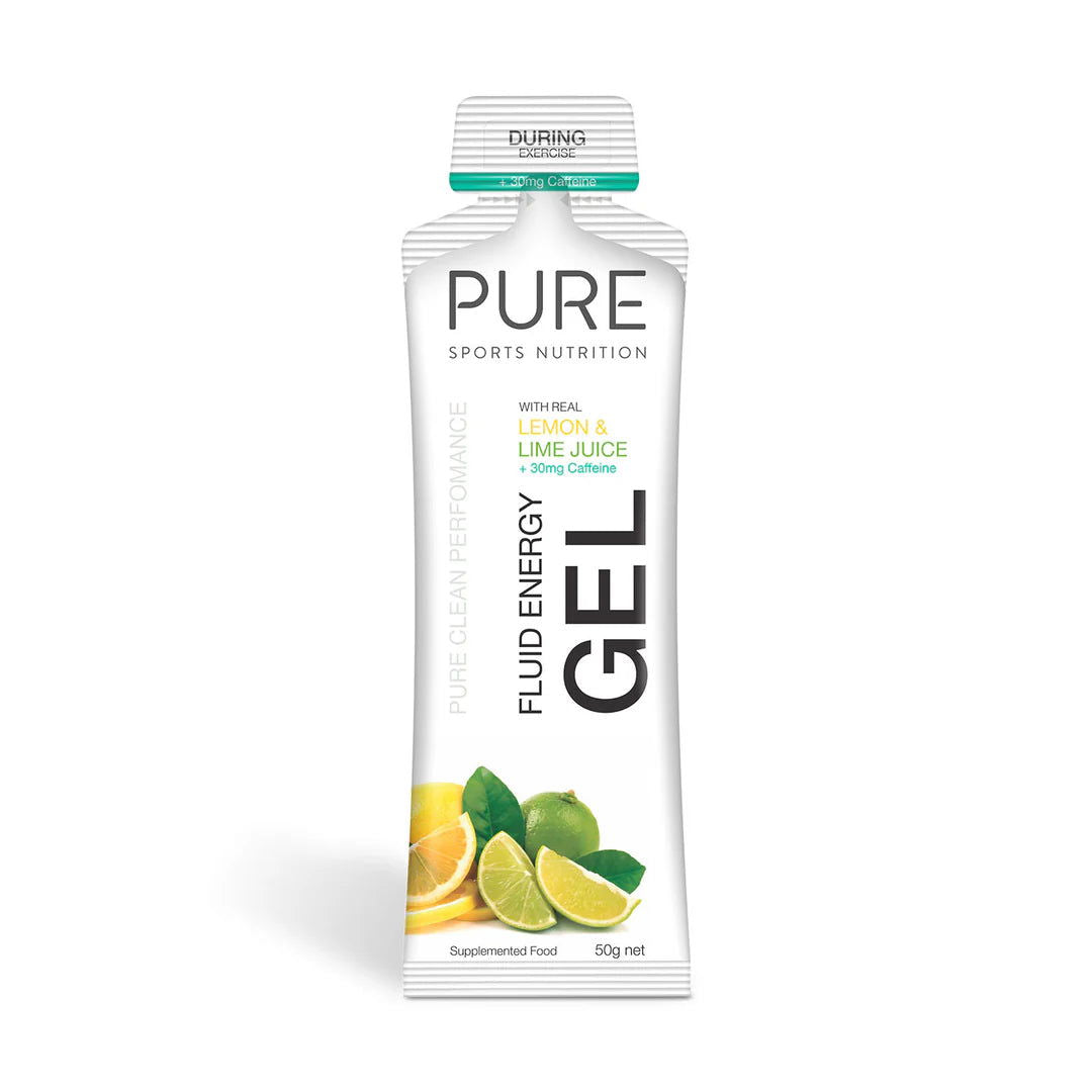 PURE Fluid Energy Gel 50g Lemon & Lime Caffeine single - Sticky Bottle