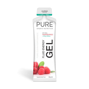 PURE Fluid Energy Gel 50g Raspberry (caffeine) single