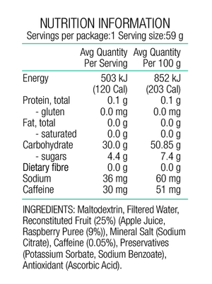 PURE Fluid Energy Gel 50g Raspberry (caffeine) single