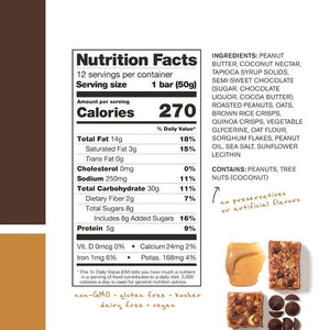 SKRATCH Energy Bar Sport Fuel 50gr Bar Peanut Butter & Chocolate single - Sticky Bottle
