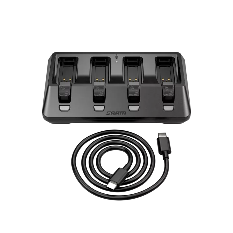 SRAM AXS Battery Charger 4-Ports incl USBC cord and base - Sticky Bottle