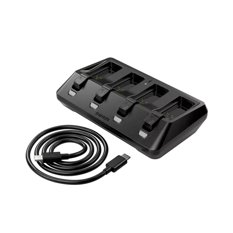 SRAM AXS Battery Charger 4-Ports incl USBC cord and base - Sticky Bottle