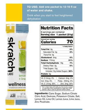 SKRATCH Wellness Hydration Drink Mix 21g - Lemon & Lime single