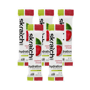 SKRATCH Sport Hydration Drink Mix 22g Sachet Raspberry Limeade (caffeinated) single
