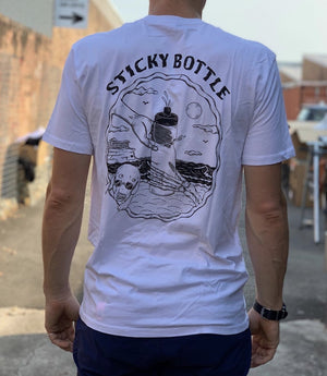 
            
                Load image into Gallery viewer, Sticky Bottle x Kentaro T-shirt - White
            
        